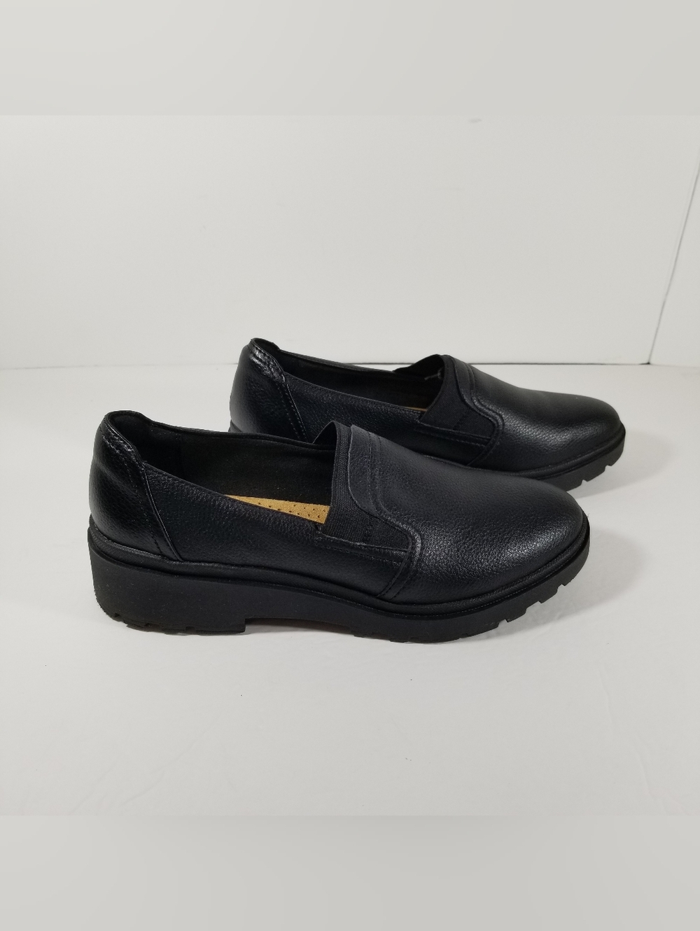Clarks Calla Rae Loafers Women's Size 9M Black Leather Ultimate Comfort Shoes